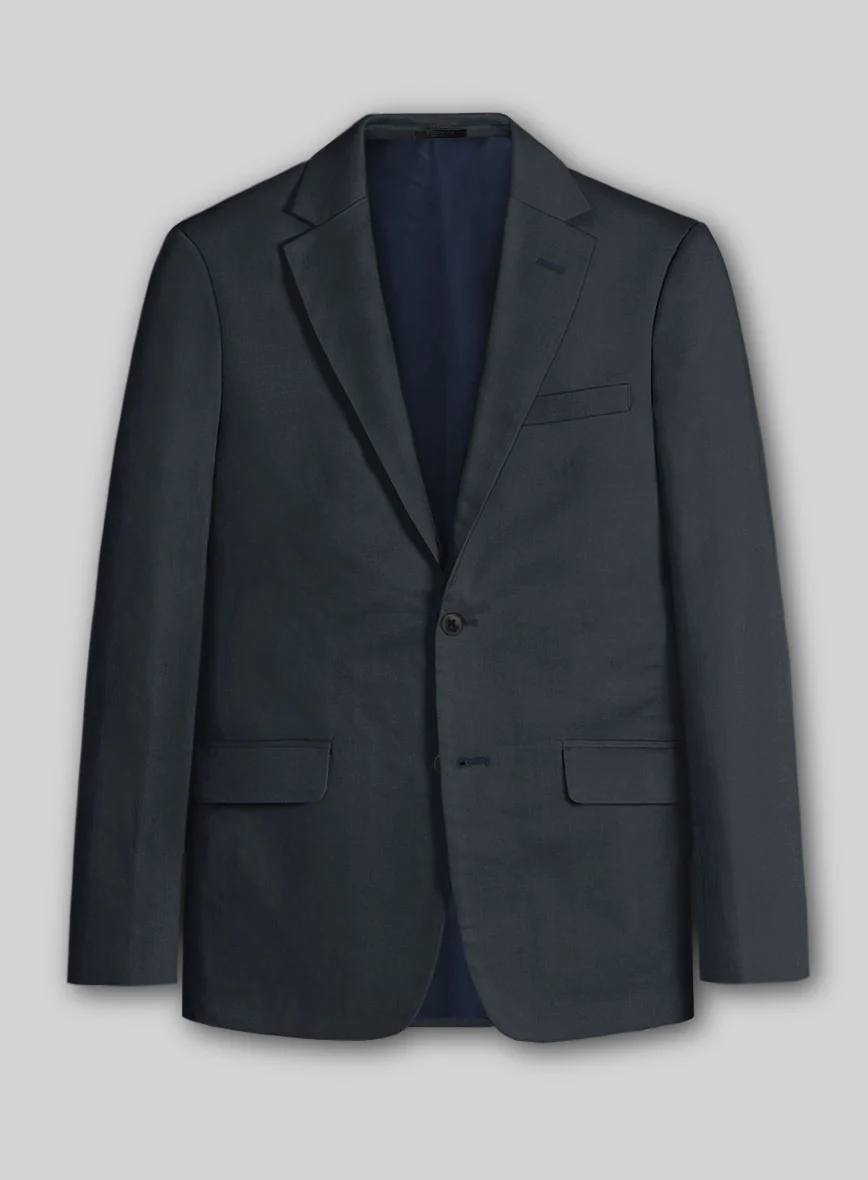 Stretch Summer Navy Blue Chino Jacket
