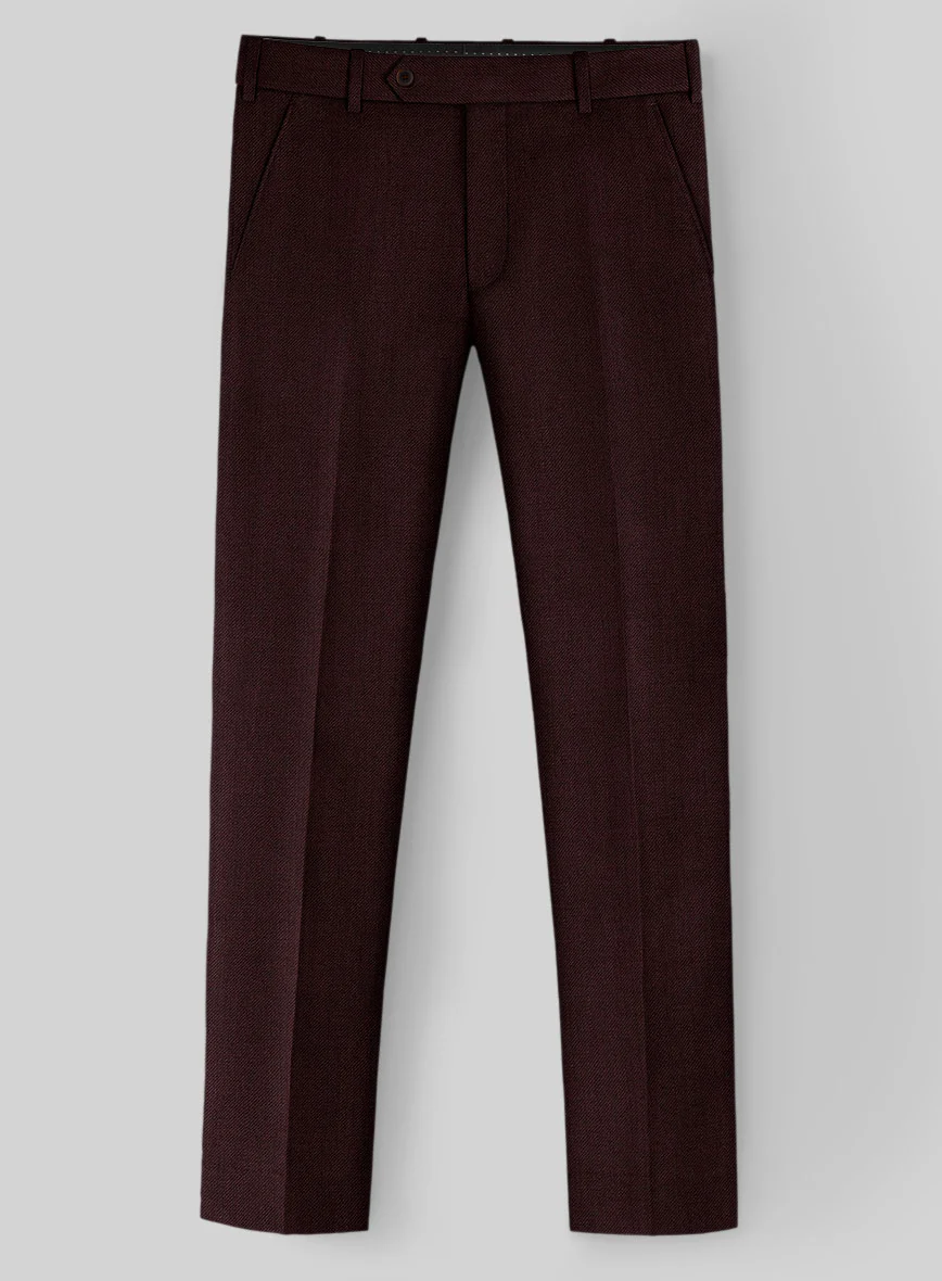 Stretch Wine Wool Pants - Image 3