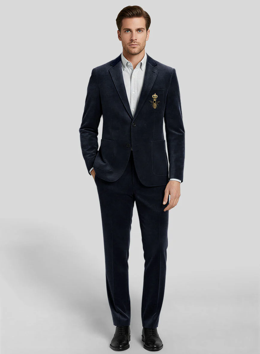 The Golden Bee Blue Velvet Suit