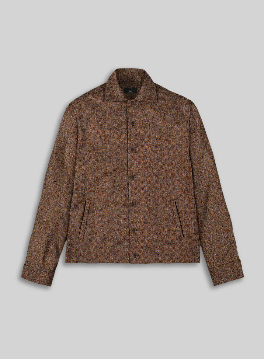 Trucker Haberdasher Autumn Rust Tweed Shirt - Image 2