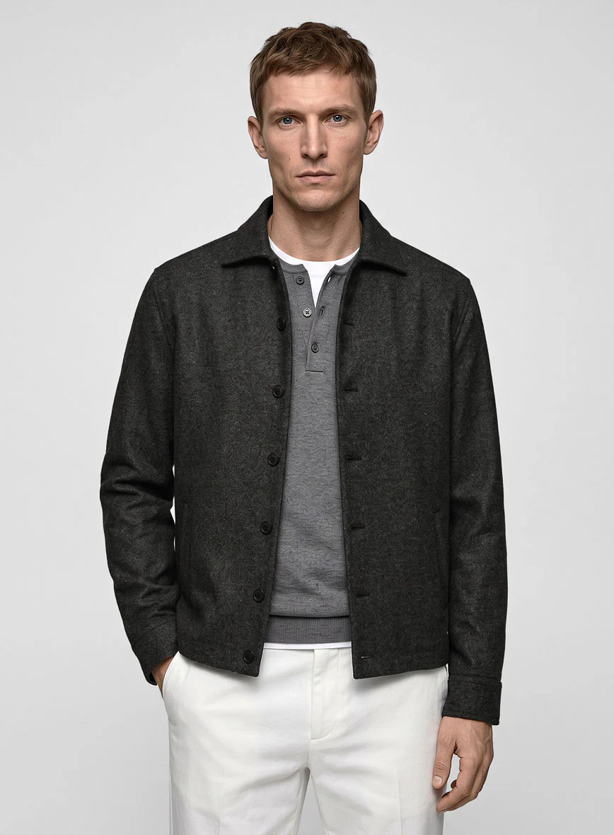 Trucker Light Weight Hamburg Charcoal Tweed Shirt