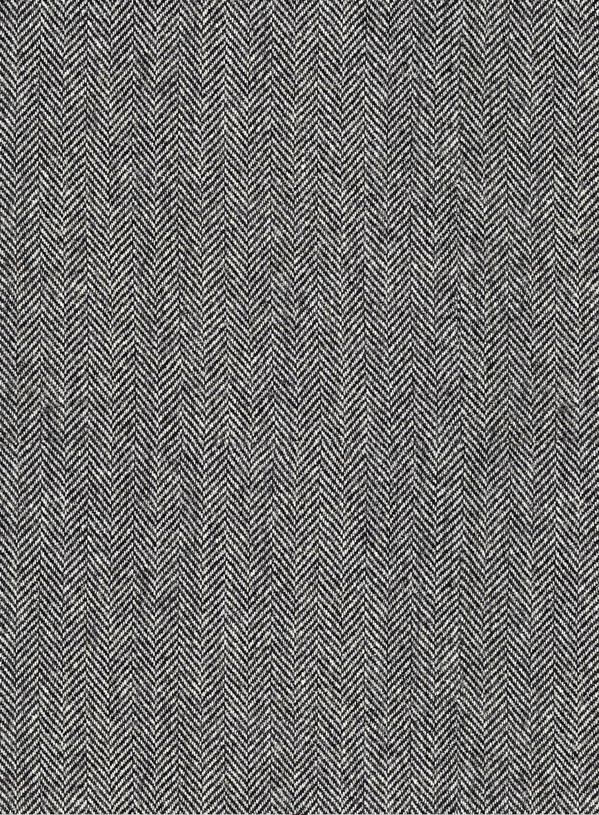 Vintage Herringbone Gray Highland Tweed Trousers - Image 5