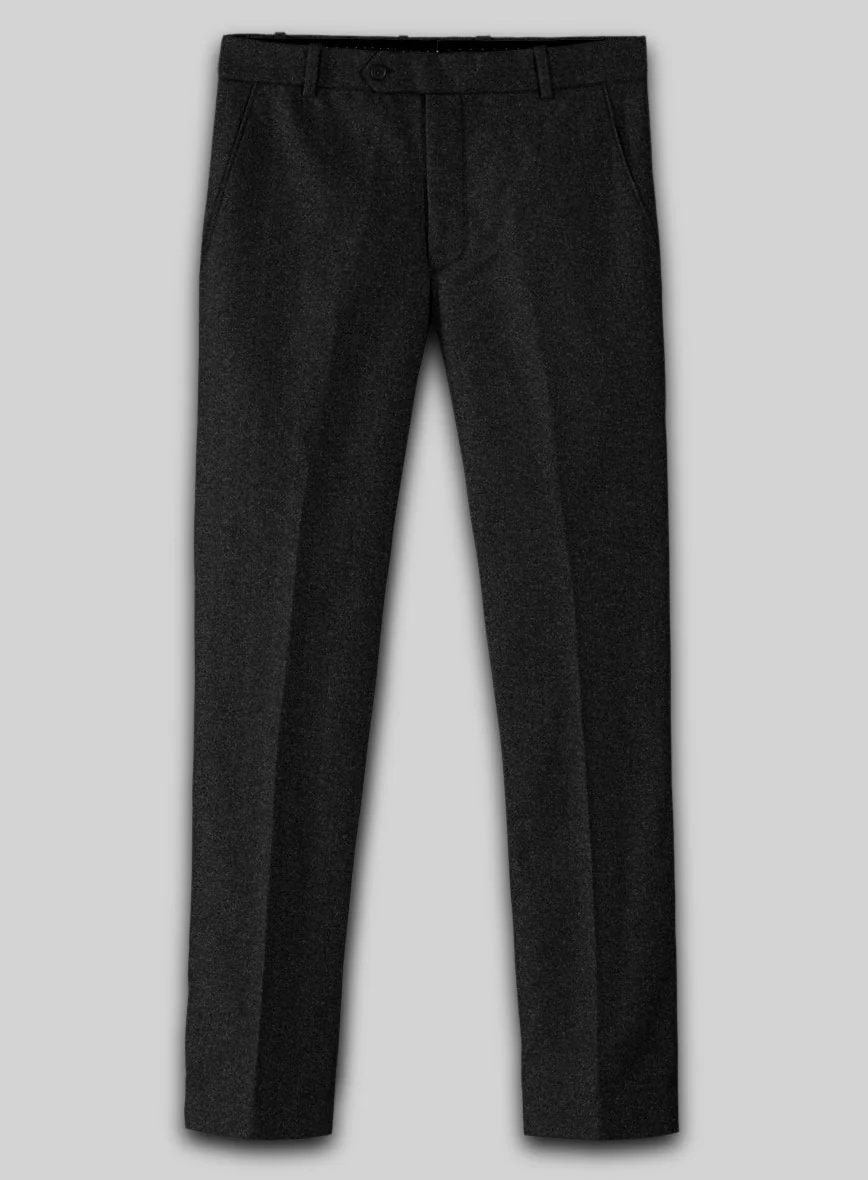 Vintage Plain Black Tweed Double Breasted Suit - Image 6