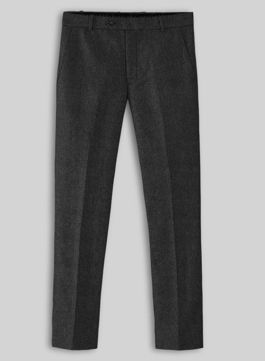 Vintage Rope Weave Charcoal Tweed Double Breasted Suit - Image 6