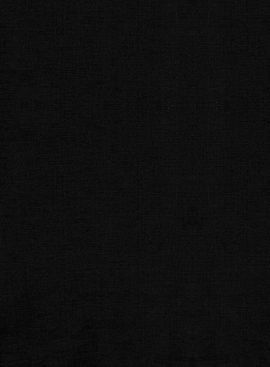 Washed Pure Black Linen Shirt - Image 5