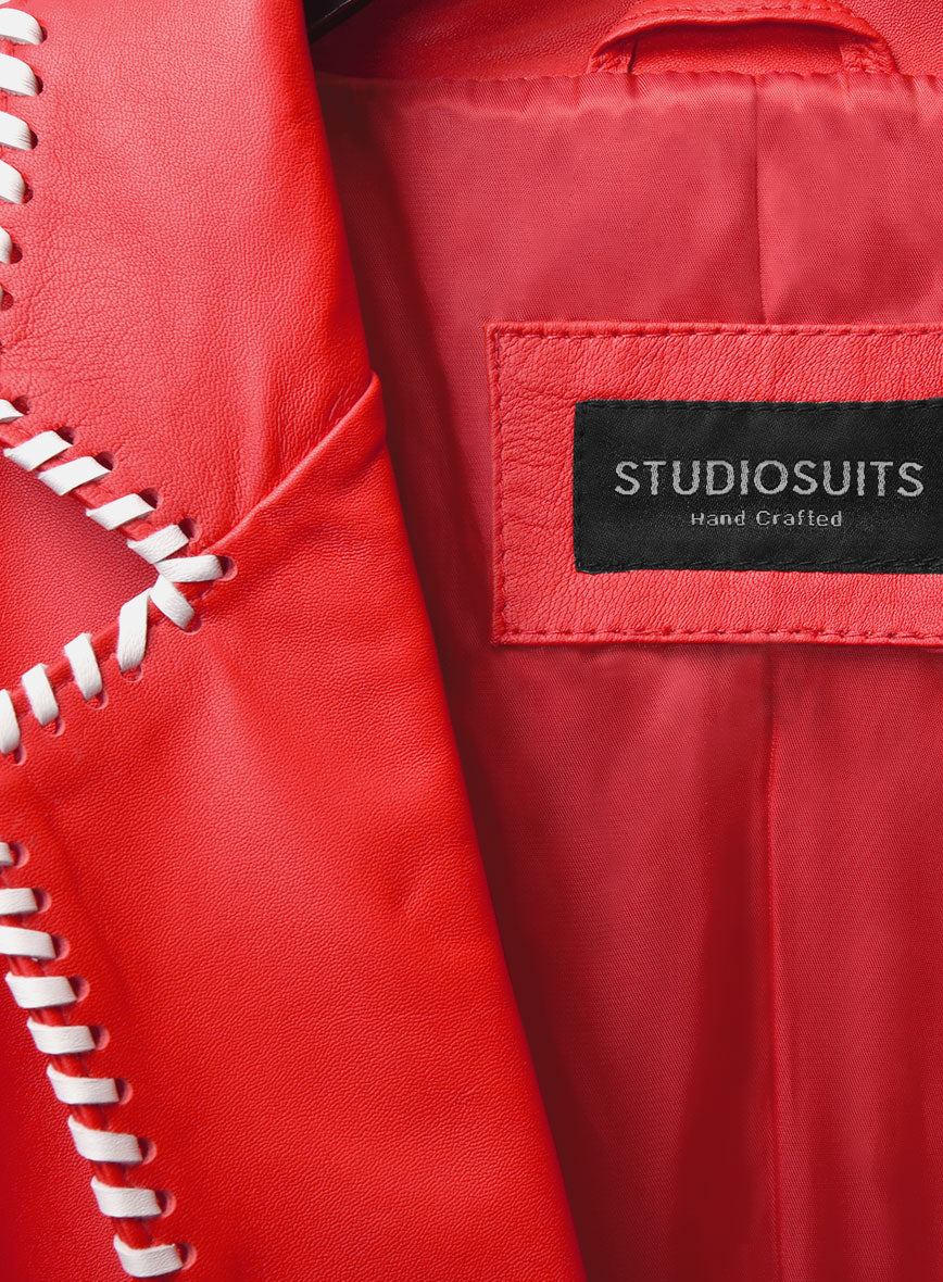 White Striped Red Medieval Blazer - Image 2