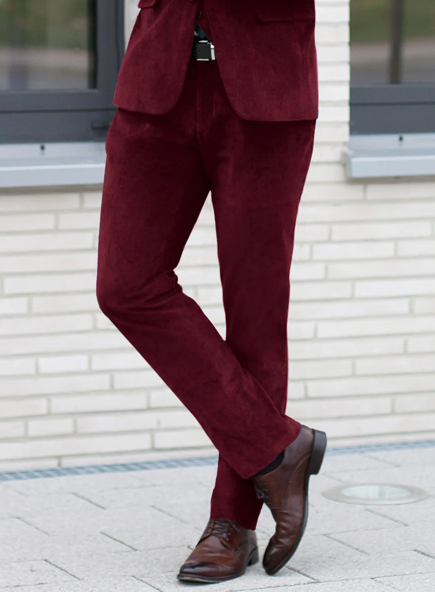 Wine Velvet Pants - Image 2