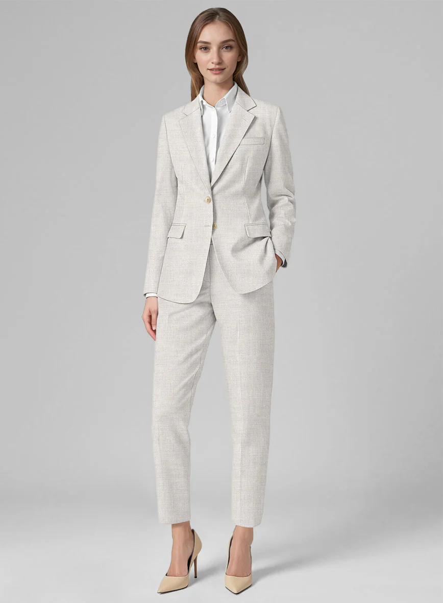 Women's Tropical Beige Linen Suit
