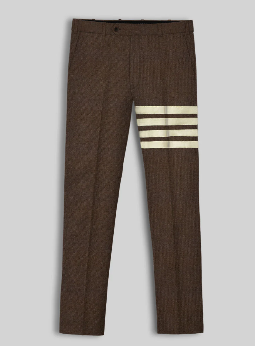 Worsted Brown Wool Ivory Bar Jacket - Image 2