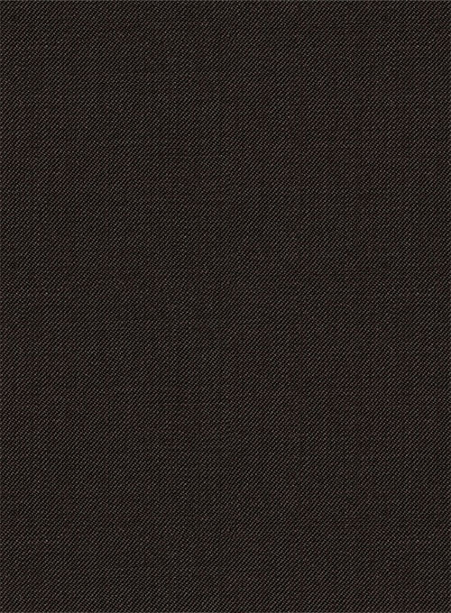 Worsted Dark Brown Wool Ivory Bar Trouser - Image 2