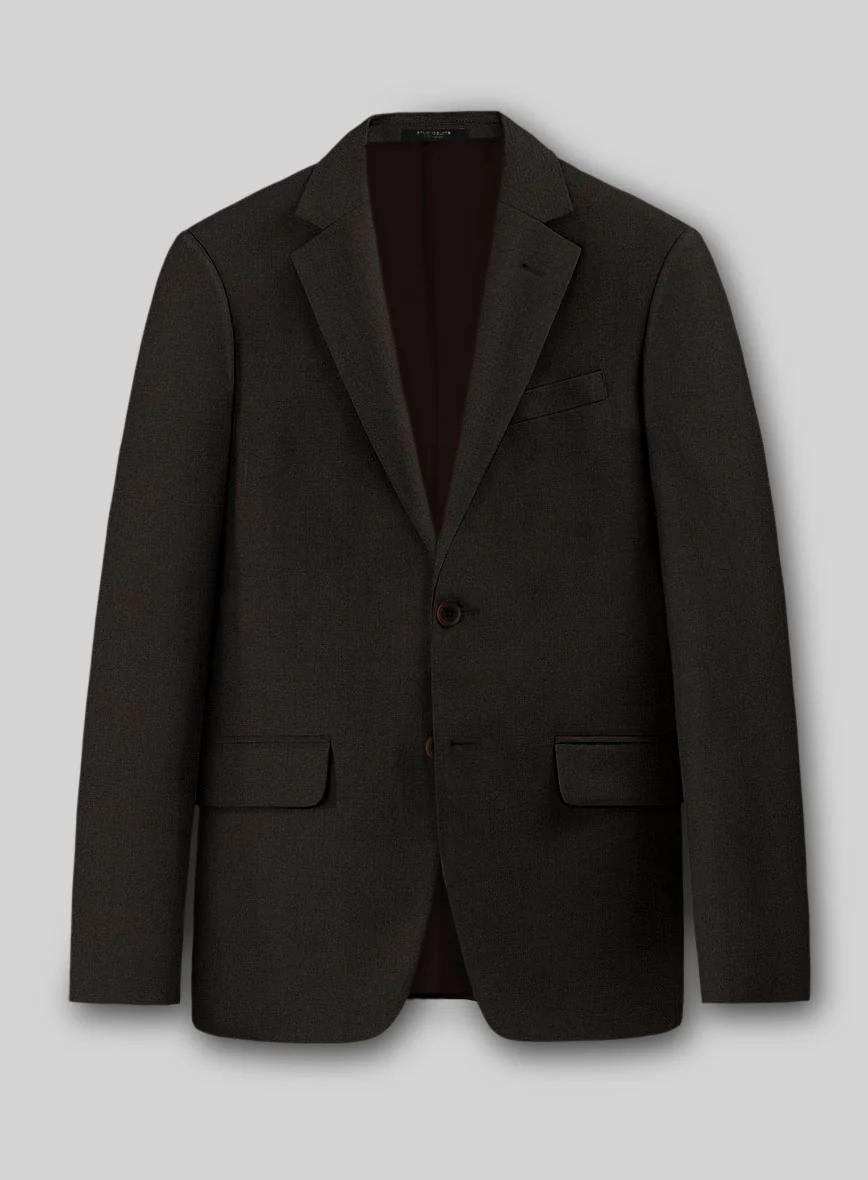 Worsted Dark Brown Wool Suit - Image 3