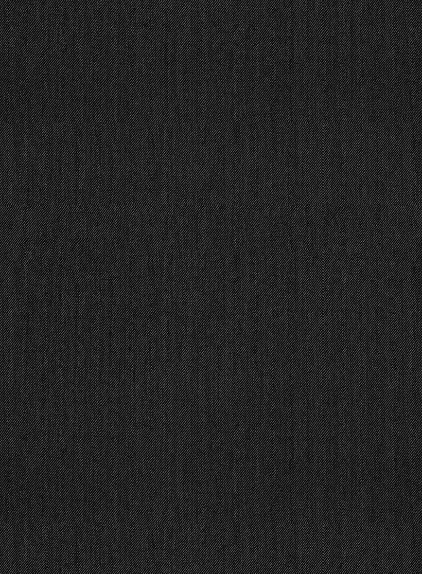 Worsted Dark Charcoal Wool Tuxedo Jacket - Image 2