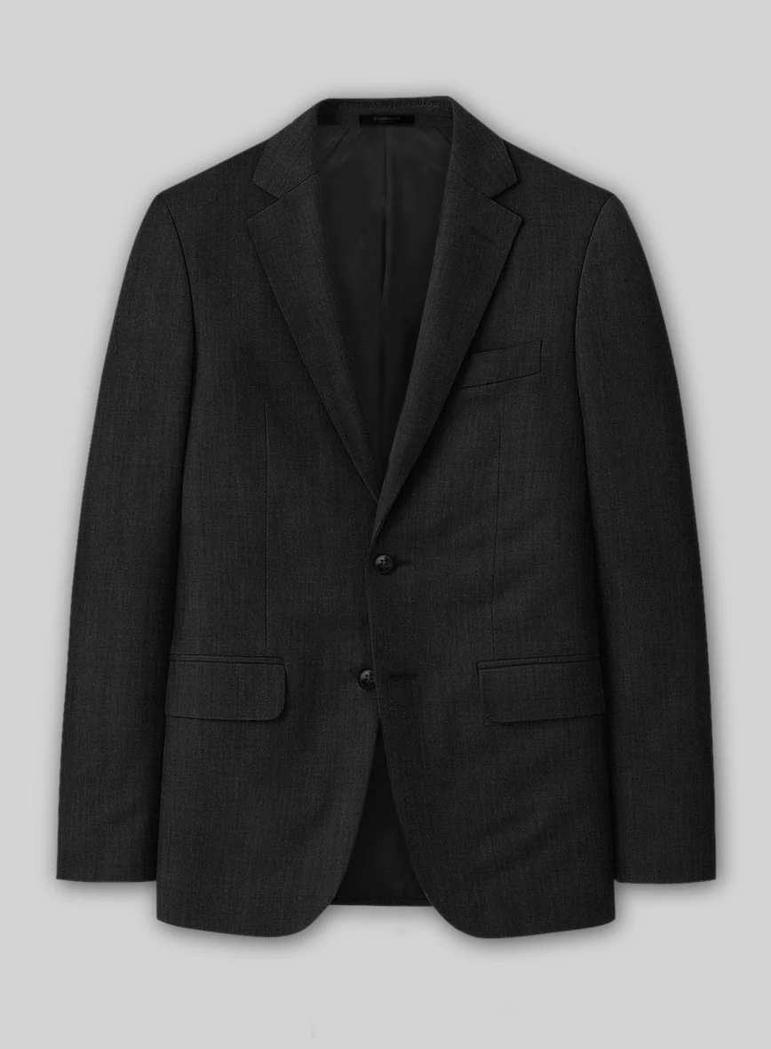 Worsted Dark Charcoal Wool Jacket